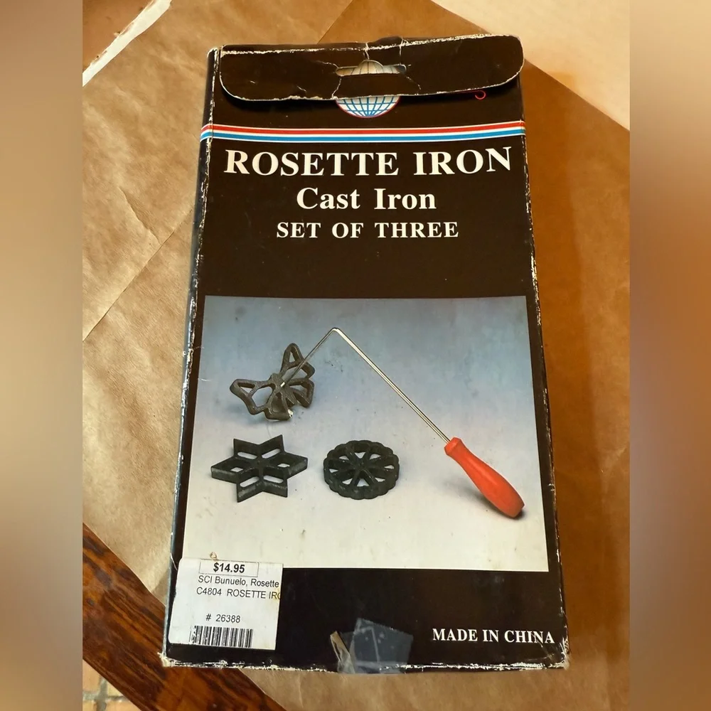 Rosette Iron Set of Three with Red Handle